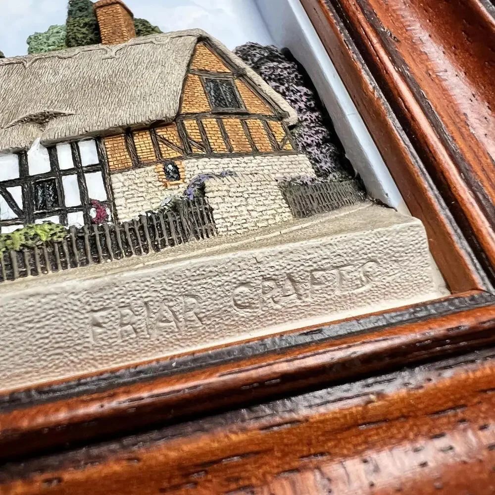 Vintage Friar Crafts Ann Hathaway's Cottage Small Wall Plaque Brown‎ England
